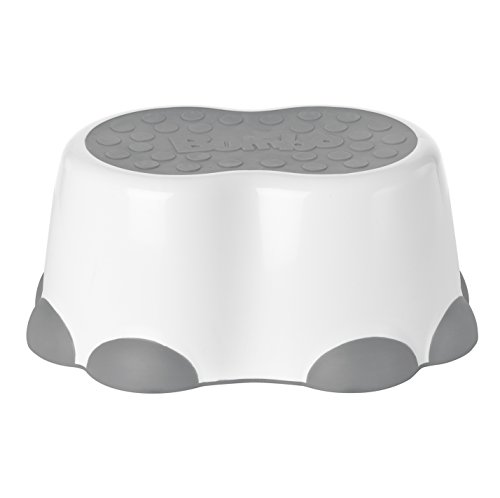 Book Cover Bumbo Step Stool, Cool Grey, White
