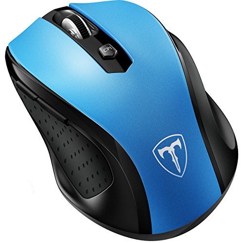 Book Cover VicTsing MM057 2.4G Wireless Portable Mobile Mouse Optical Mice with USB Receiver, 5 Adjustable DPI Levels, 6 Buttons for Notebook, PC, Laptop, Computer, MacBook - Blue