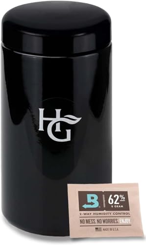 Herb Guard - 1 Oz Stash Jar and Smell Proof Container (500 ml) Comes with Humidity Pack to Keep Goods Fresh for Months