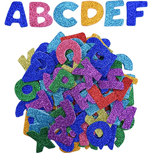 Glitter Foam Stickers Letter Sticker Self Adhesive Letters, Assorted Colors, 5 Sets
