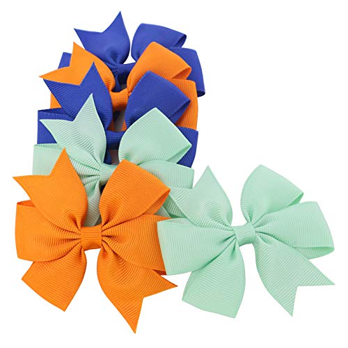 Dawpet 3in Boutique Grosgrain Ribbon Pinwheel Hair Bows Clips for Baby Girls Teens Toddlers Newborn Set of 40