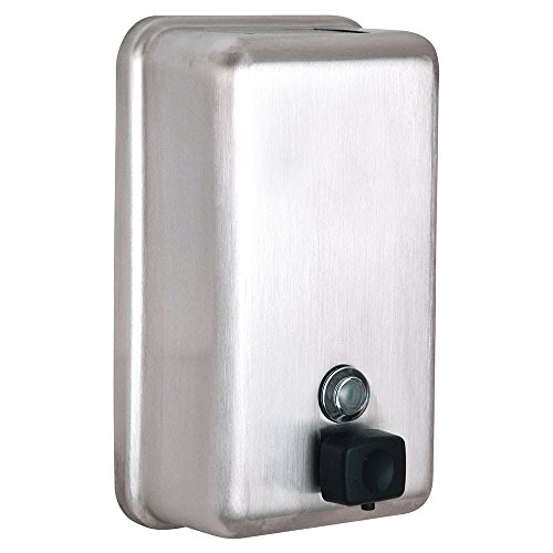 Book Cover Alpine Industries Vertical Wall Mount Stainless Steel Soap Dispenser, Stainless Steel (Vertical)