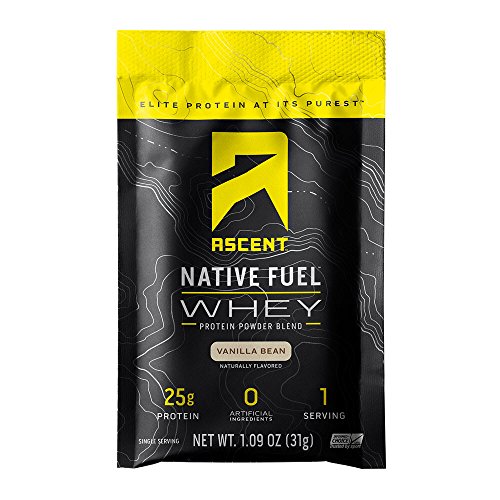 Book Cover Ascent Native Fuel Whey Protein Powder - Vanilla Bean - 15 Single Serving Packets