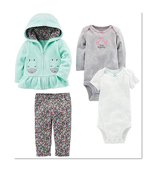 Book Cover Simple Joys by Carter's Baby Girls' 4-Piece Jacket, Pant, and Bodysuit Set