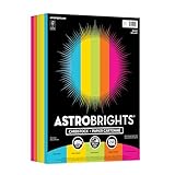 Astrobrights Colored Cardstock, 8.5” x 11”, 65 lb/176 gsm, “Bright” 5-Color Assortment, 250 Sheets (99904)