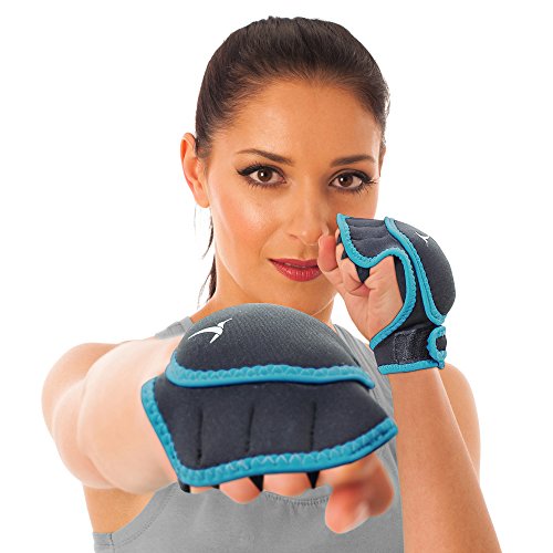 Book Cover Empower Weighted Gloves for Women, Kickboxing, MMA, 2 Lb Set (1 Pound Each Glove), Teal