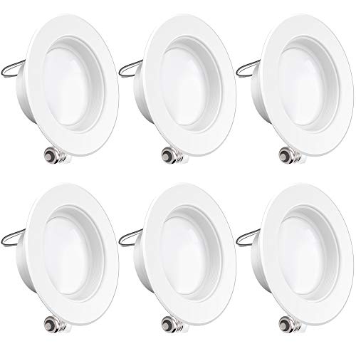Sunco Lighting 6 Pack 4 Inch LED Recessed Downlight, Baffle Trim, Dimmable, 11W=60W, 4000K Cool White, 660 LM, Damp Rated, Simple Retrofit Installation - UL + Energy Star