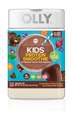OLLY Kids Protein Powder, Plant-Based Protein, Chipper Chocolate, 16.7oz (15 Servings)