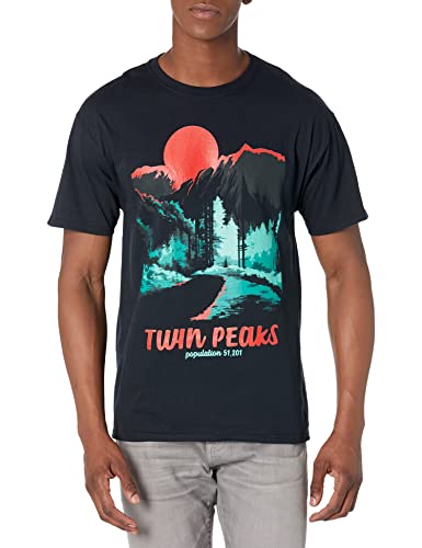 Book Cover Twin Peaks Population Mens Graphic T Shirt,Black,Medium