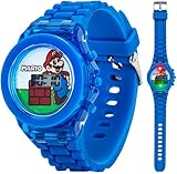 Nintendo Boys' Quartz Watch with Plastic Strap, Blue, 17 (Model: GMA3002)