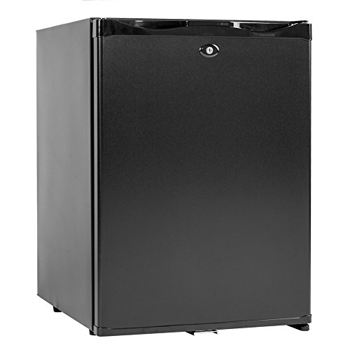 Smad Mini Fridge with Lock Compact Refrigerator for Dorm Office Bedroom No Noise,12V/110V,1.0 Cubic Feet, Black