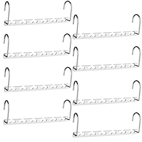Book Cover HOUSE DAY 10.5 Inch Closet Space Saving Wardrobe Clothing Magic Hangers Oragnizer Heavy Chrome Hangers, Updated Hook Design Pack of 8