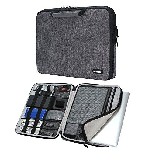 Book Cover iCozzier 13-13.3 Inch Handle Electronic Accessories Strap Laptop Sleeve Case Bag Protective Bag for 13