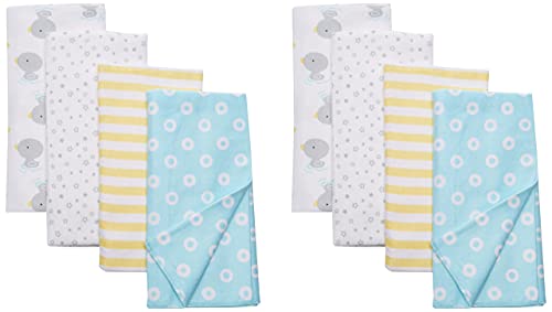 Book Cover Gerber Unisex-Baby 4-Pack Flannel Burp Cloth, new duck, 20