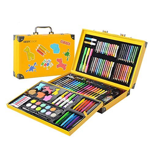 Book Cover KIDDYCOLOR Deluxe Art Set for Kids 159 Piece.Painting Drawing Art Set with Oil Pastels, Crayons, Stickers, Watercolor Cakes, Perfect Gifts for Girls & Boys