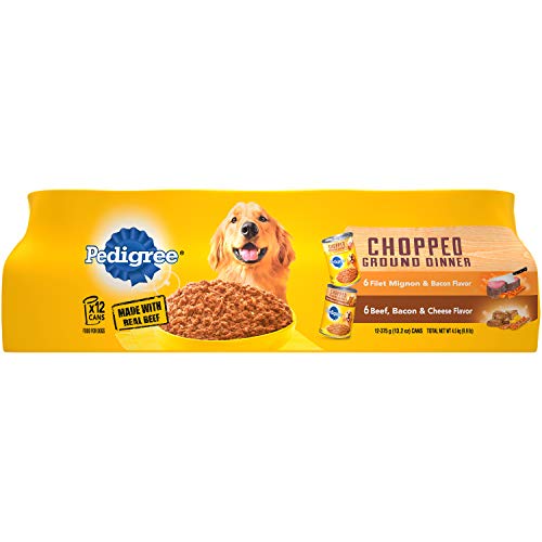 PEDIGREE Adult Canned Wet Dog Food Chopped Ground Dinner Variety Pack, (12) 13.2 oz. Cans