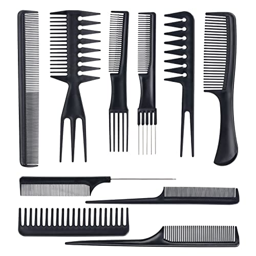 Book Cover Oneleaf Styling Hair Comb 10PCS Hair Stylists Professional Styling Comb Set Variety Pack Great for All Hair Types & Styles