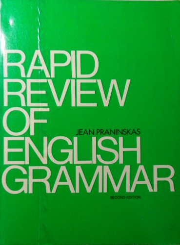 Rapid Review of English Grammar: A Text for Students of English As a Second Language by Jean Praninskas (1975-05-23)