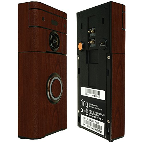Skinomi Dark Wood Full Body Skin Compatible with Ring Video Doorbell (Wi-Fi Enabled)(Full Coverage) TechSkin Anti-Bubble Film