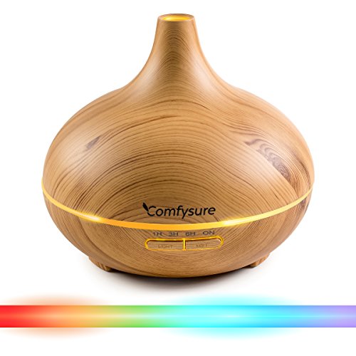 300ml Essential Oil Diffuser for Aromatherapy & Ultrasonic Cool Mist Air Humidifier - Filter Free: Best Personal Aroma Diffuser for Office, Home, Bedroom, Kids & Baby Room and Yoga Spa- Wood