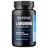 Havasu Nutrition L-Arginine Extra Strength Capsules - Nitric Oxide Booster for Endurance, Energy & Heart Support / 60 Capsule
