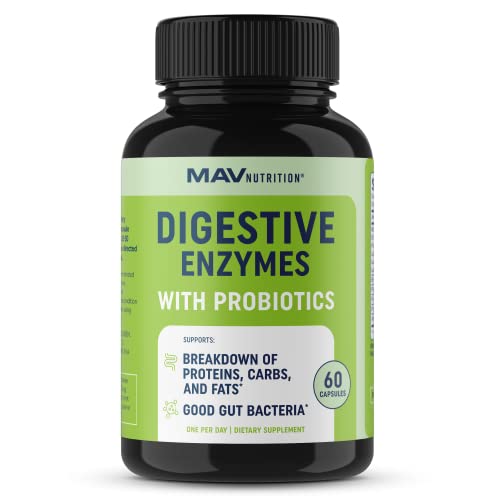 Book Cover Digestive Enzymes with Probiotics | Bloating Relief & Digestive Health for Women & Men | 400MG Enzyme Blend with Probiotic Strains for Digestion & Gut Health | Vegetarian, 3rd-Party Tested (60 ct.)