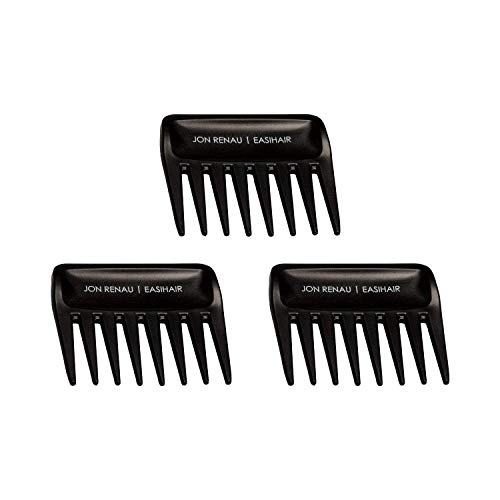 Jon Renau Wide Tooth Comb - Detangling Comb For Synthetic, HD Fiber & Human Hair (3-Pack)
