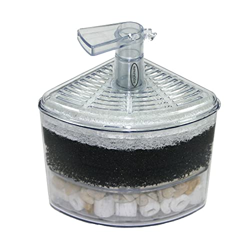 Aquapapa Corner Filter Bio Sponge Ceramic Air Pump Driven for Fry Shrimp Nano Fish Tank Aquarium XY-2008 (Ship from CA USA)