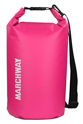 MARCHWAY Floating Waterproof Dry Bag 5L/10L/20L/30L/40L, Roll Top Sack Keeps Gear Dry for Kayaking, Rafting, Boating, Swimming, Camping, Hiking, Beach, Fishing (Pink, 10L)