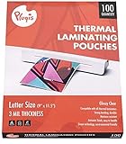 Pluqis Thermal Laminating Pouches Letter Size 9 x 11.5 Inch, Clear 3 Mil, 100 Sheets