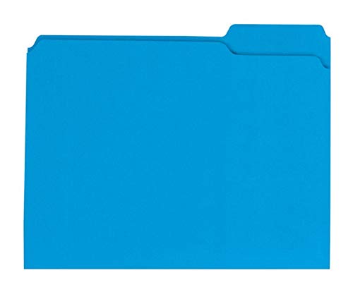 Office Depot Brand Color File Folders, 8 1/2" x 11", Letter Size, Blue, Box of 100