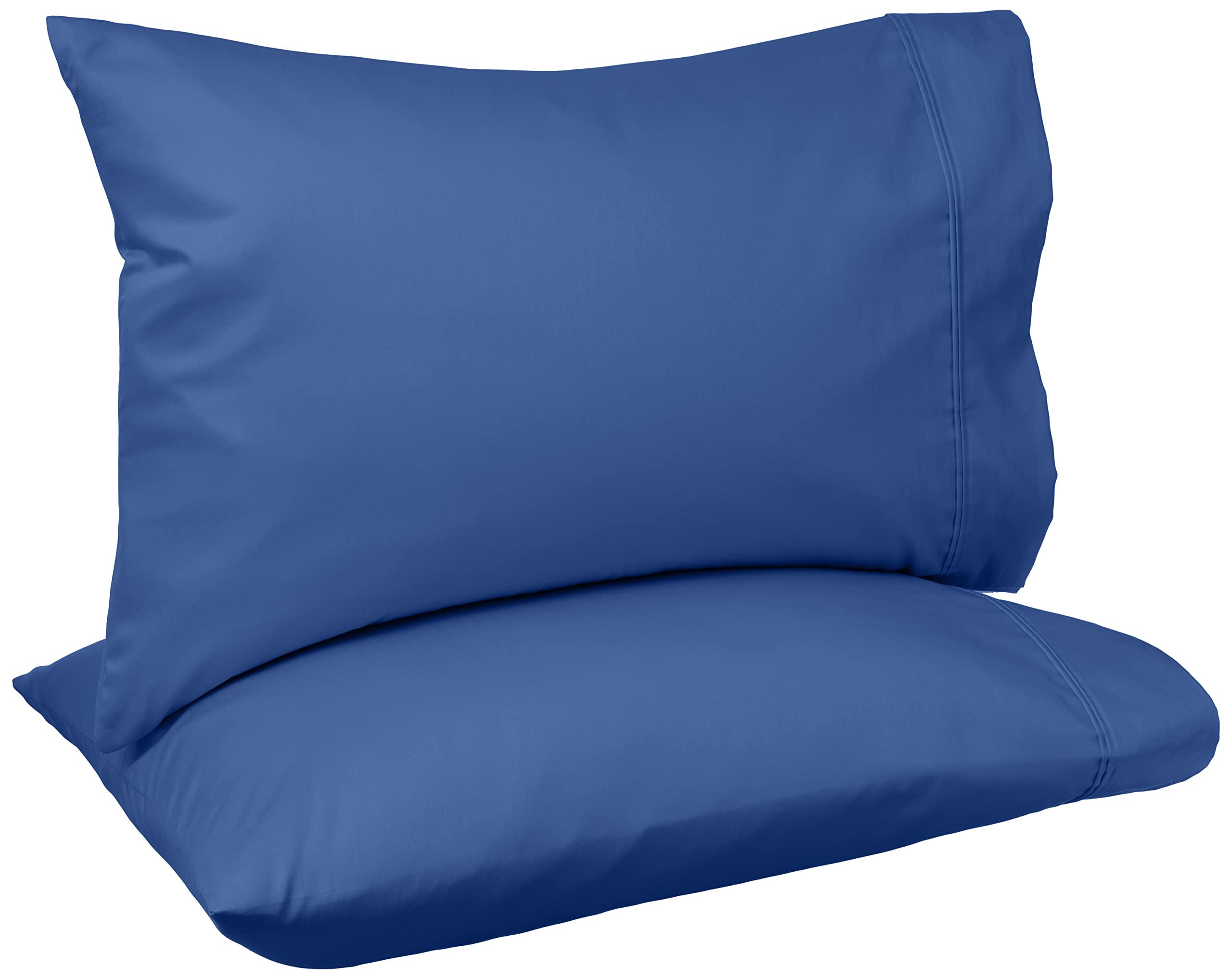 Book Cover Amazon Basics 400 Thread Count Pillow Cases - Standard, Navy