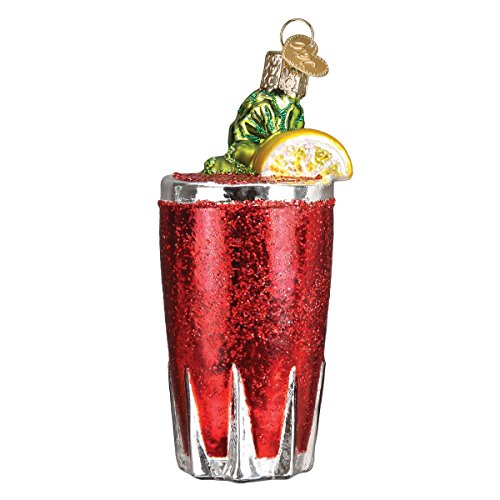 Old World Christmas Bloody Mary Glass Blown Ornament for Christmas Tree, Handcrafted Holiday Decoration, Adult Beverages Collection