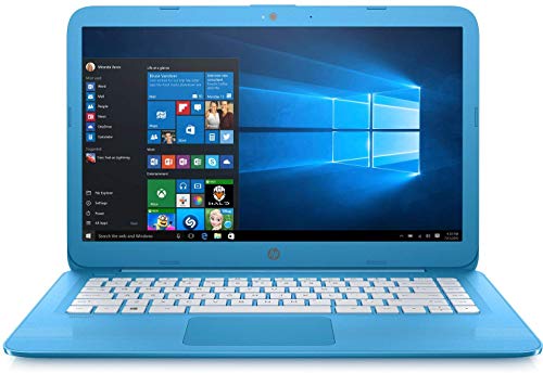 Book Cover HP Stream 14in Laptop, Intel Celeron N3060, 4GB RAM, 32GB Solid State Drive with Windows 10 (14-ax010ca) - Aqua Blue (Renewed)