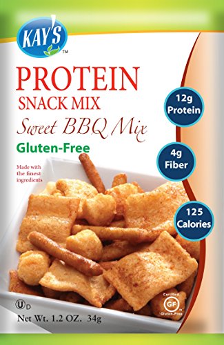 Kay's Naturals Protein Snack Mix, Sweet BBQ, Gluten-Free, Low Fat, Diabetes Friendly, All Natural Flavorings, 1.2 Ounce (Pack of 60)