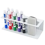 10-Slot Wall-Mounted Metal Dry Erase Marker and Eraser Holder Rack, White