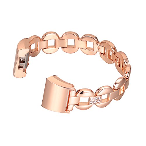 bayite Bands Compatible Fitbit Charge 2, Replacement Metal Bracelet Adjustable Fitbit Charge 2 Bands Bling Rhinestone