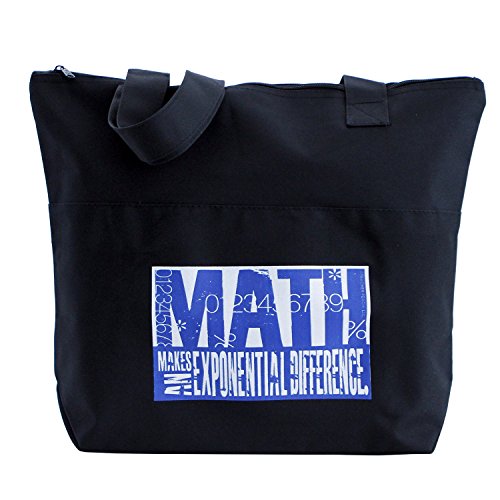 Teacher Peach Math Teacher Tote Bag - Large Shoulder Bag with Zipper Closure - Best for Teacher Appreciation, Retirement, or New School Teacher Gifts for Women