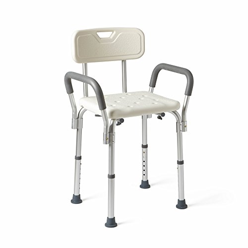Book Cover Medline Shower Chair Bath Seat with Padded Armrests and Back, Great for Bathtubs, Supports up to 350 lbs