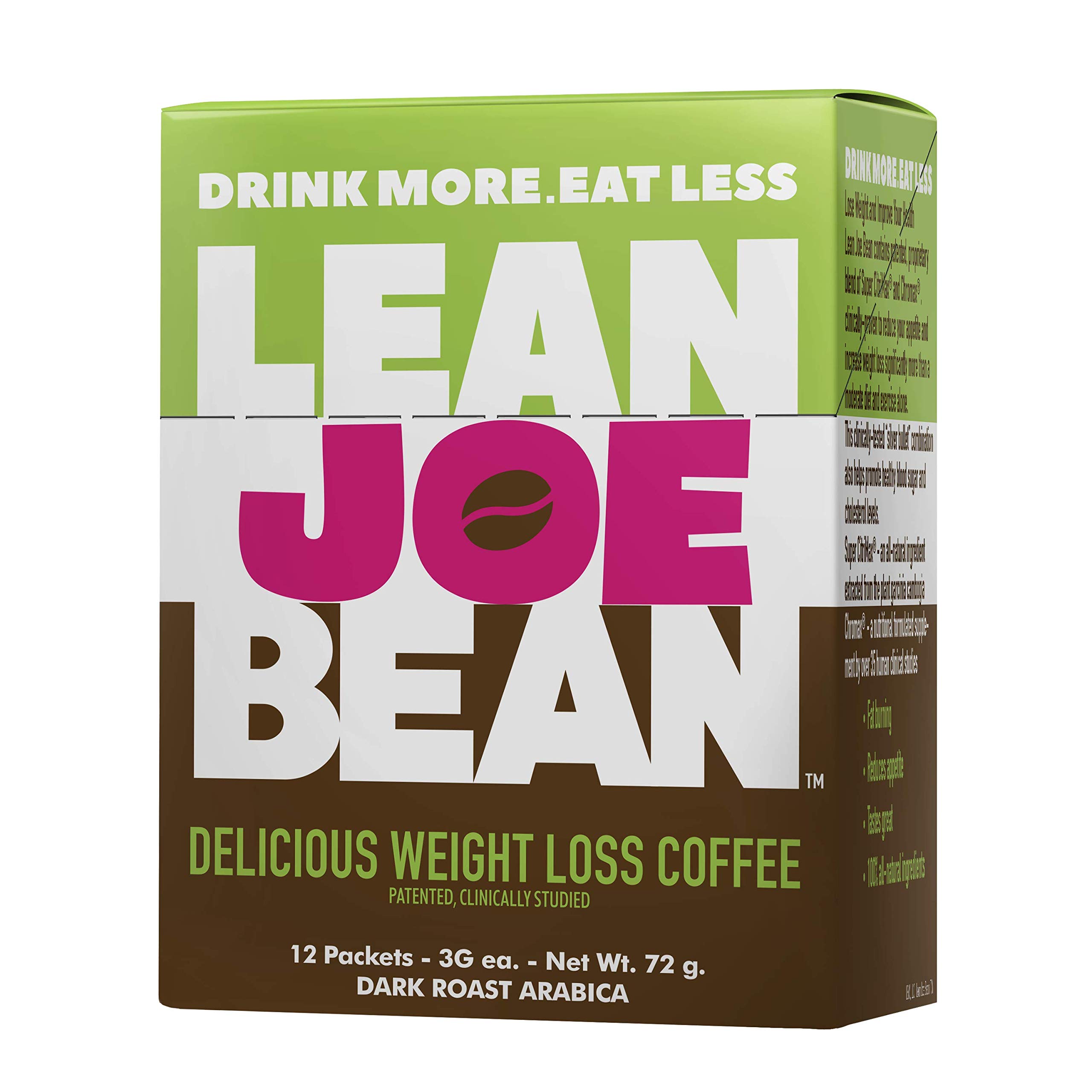 Lean Joe Bean Instant Coffee | from The Star Trainer on The Biggest Loser | Slimming & Detox Cleanse Blend | Keto Friendly Bulletproof Coffee | Dark Roast Arabica Coffee (12) 12 Count (Pack of 1)