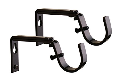 Book Cover MERIVILLE Set of 2 Oil-Rubbed Bronze Curtain Drapery Rod Bracket for 1-Inch Rod, Adjustable
