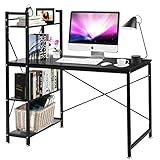 Tangkula 47.5" Computer Desk, Modern Style Writing Study Table with 4 Tier Bookshelves, Home Office Desk, Compact Gaming Desk, Multipurpose PC Workstation