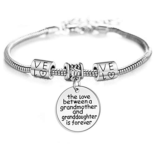 YEEQIN Love between a Grandmother and Granddaughter is Forever Bracelet Family Jewelry Christmas Gift