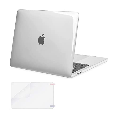 Mosiso Plastic Hard Case with Screen Protector for Newest MacBook Pro Retina 15 Inch (A1707 with Touch Bar, Release Oct 2016), Crystal Clear