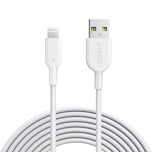 Book Cover Anker iPhone Charger Cable, Powerline II Lightning Cable (10ft), Durable Cable, MFi Certified for iPhone X / 8/8 Plus /7/7 Plus / 6/6 Plus / 5s (White), iPad 8, and More
