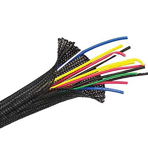 1/4" Split F6 Braided Cable Sleeving Wrap, Split Loom, Techflex (50FT)