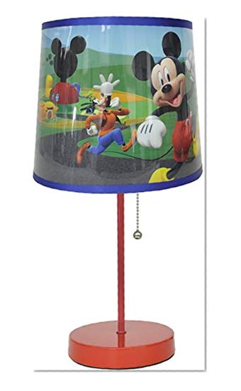 Book Cover Disney Mickey Mouse Table Lamp Red