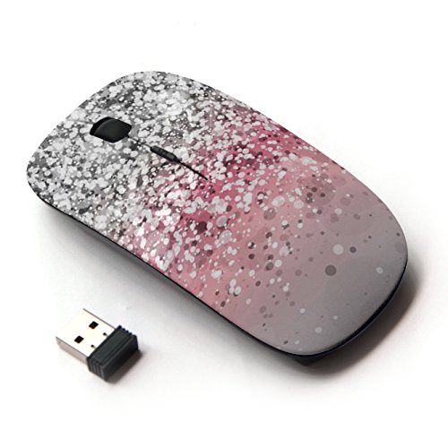 KawaiiMouse [ Optical 2.4G Wireless Mouse ] Glitter Silver Pink Grey Shiny Bling