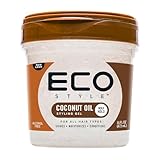 Ecoco Eco Style Gel - Coconut Oil - Adds Luster And Moisturizes Hair - Weightless Styling And Superior Hold - Prevents Breakage And Split Ends - Promotes Scalp Health - For All Hair Types - 16 Oz