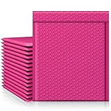 Fuxury Bubble Mailer, 8.5x12 Inch 25 Pack Self-Seal Adhesive Padded Envelopes Usable Size 8.5x11 Inch, Water Resistant Padded Mailers for Mailing,Packaging,Small Business,Shipping, Hot Pink #2